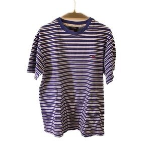 TOMMY HILFIGER Stripped  tee White & Blue in Medium